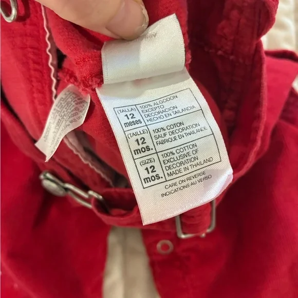 Disney Winnie The Pooh Red Corduroy Overalls Vintage 12 Month - Picture 5 of 8